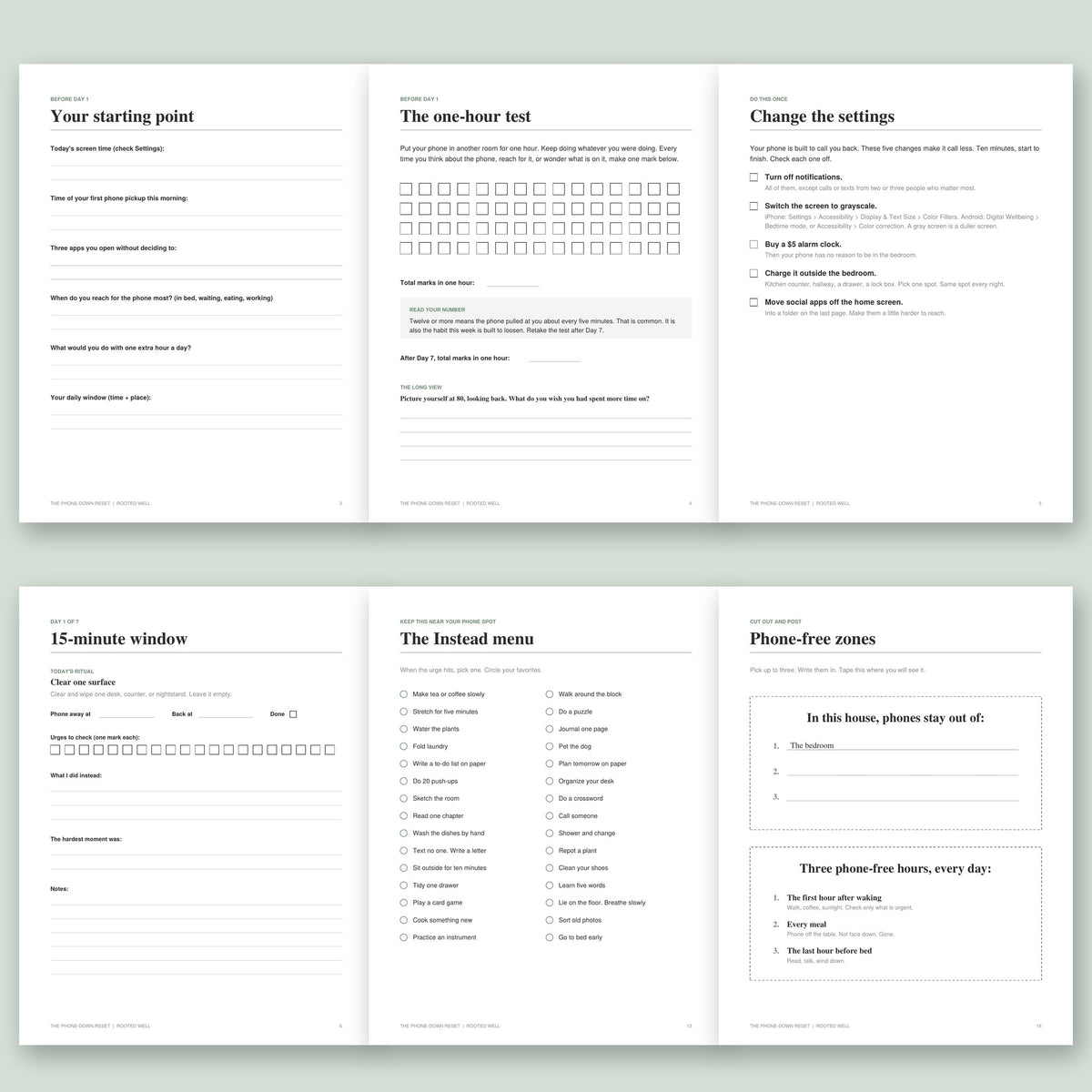 The Phone-Down Reset: 7-Day Printable Kit